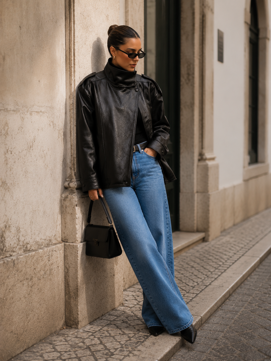Jaqueta de couro inspiração Zara