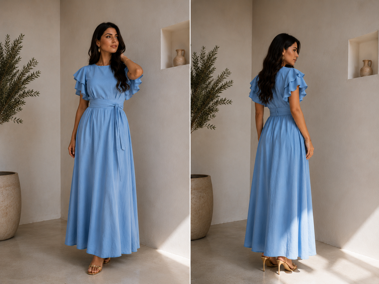 Vestido Longo de Linho Marrante Sensorial