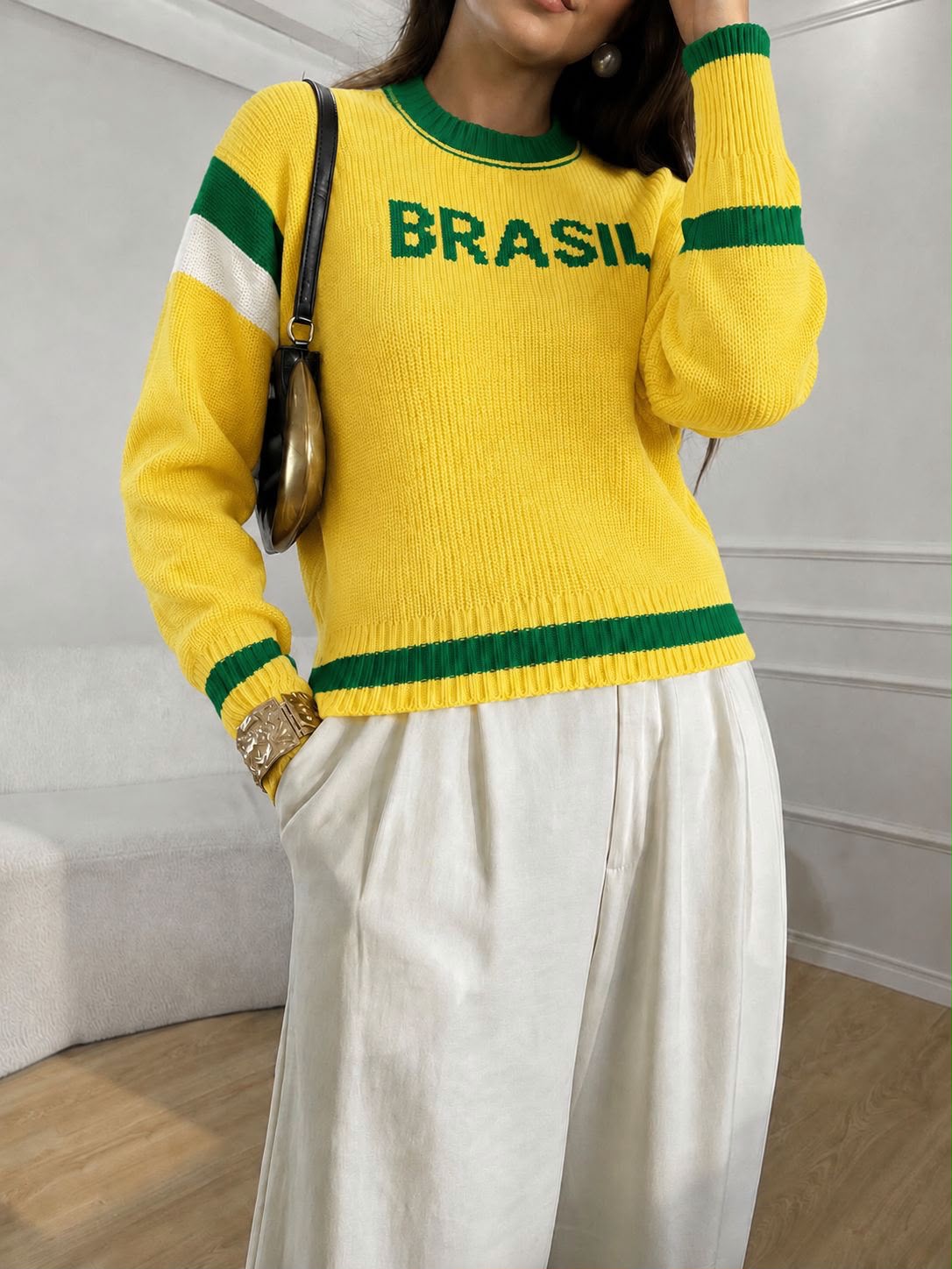 Blusa de tricô Brasil