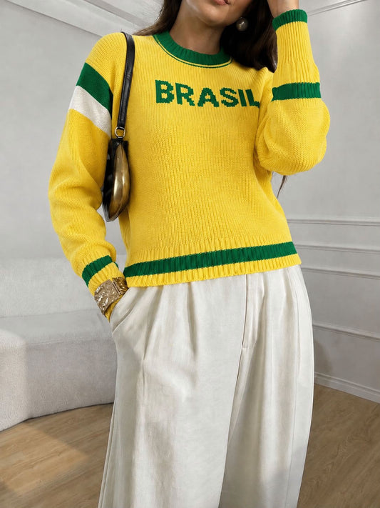 Blusa de tricô Brasil