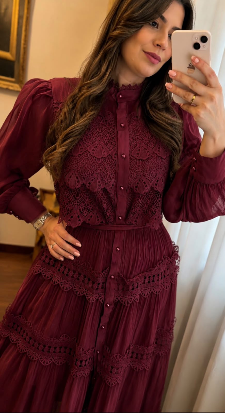 Vestido romântico em chiffon